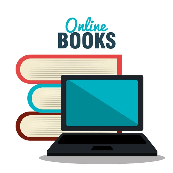 Leggere libri online design — Vettoriale Stock