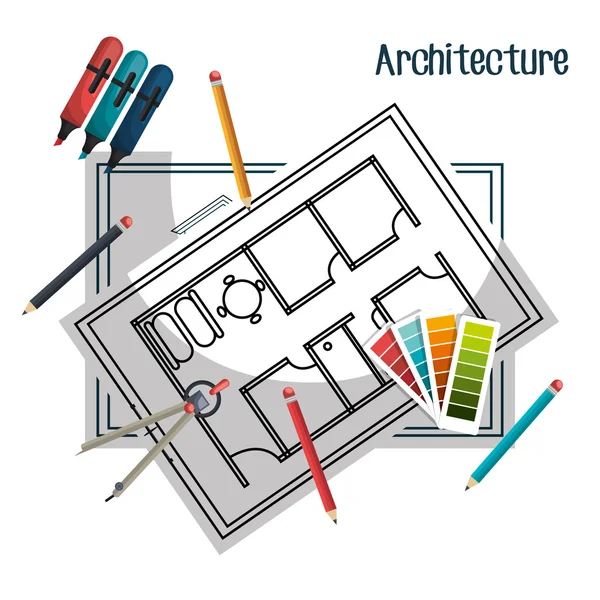 Architectural work design — Stock Vector