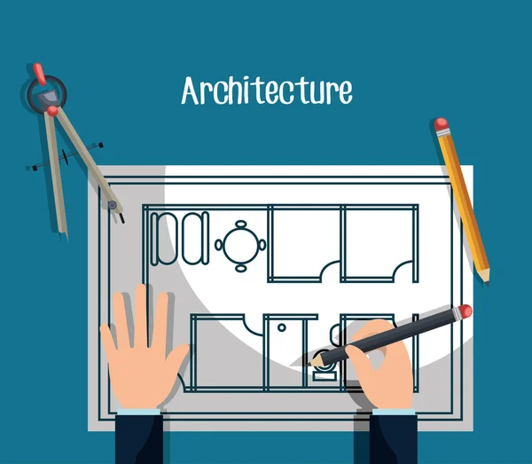 Mimari çalışmalar tasarım — Stok Vektör