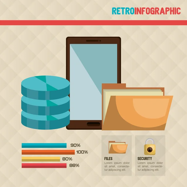 Teknoloji retroinfographic tasarım — Stok Vektör