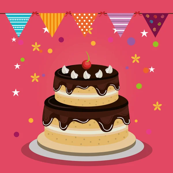 Delicioso diseño de pastel — Vector de stock