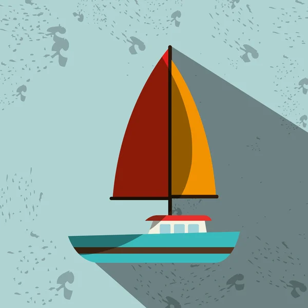 Diseño aislado velero — Vector de stock