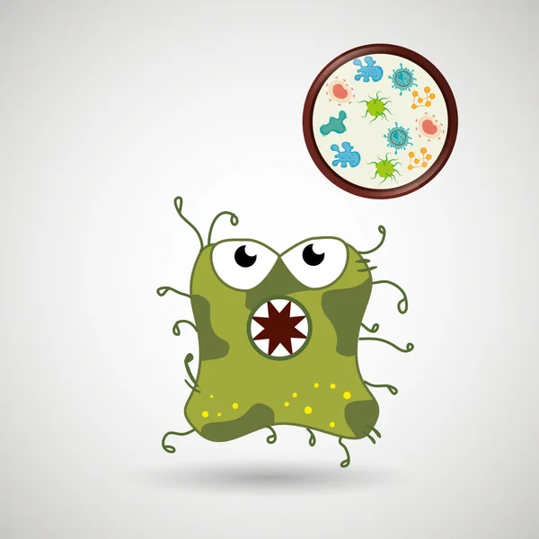 Desain konsep bakteriologi - Stok Vektor