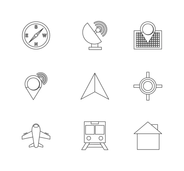 Design de ícone de conjunto de GPS —  Vetores de Stock