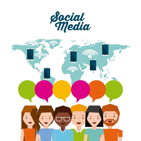 Mobilní sociální média design — Stockový vektor