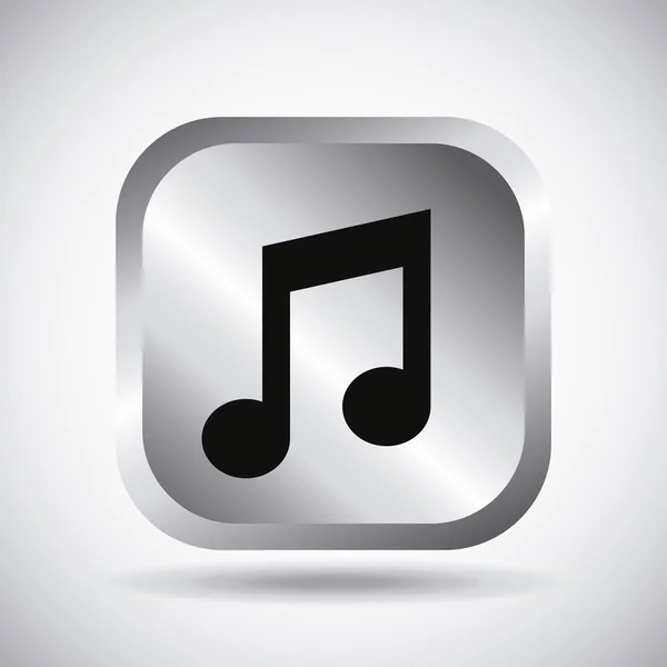 Ασημένια μουσική κουμπί Σχεδίαση — Διανυσματικό Αρχείο