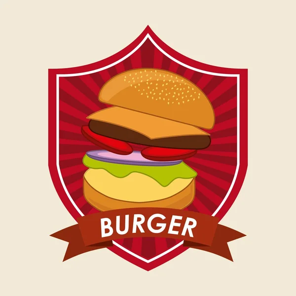 Hamburger geïsoleerd ontwerp — Stockvector