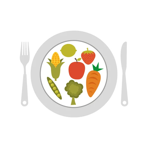 Desenho de alimentos nutritivos — Vetor de Stock