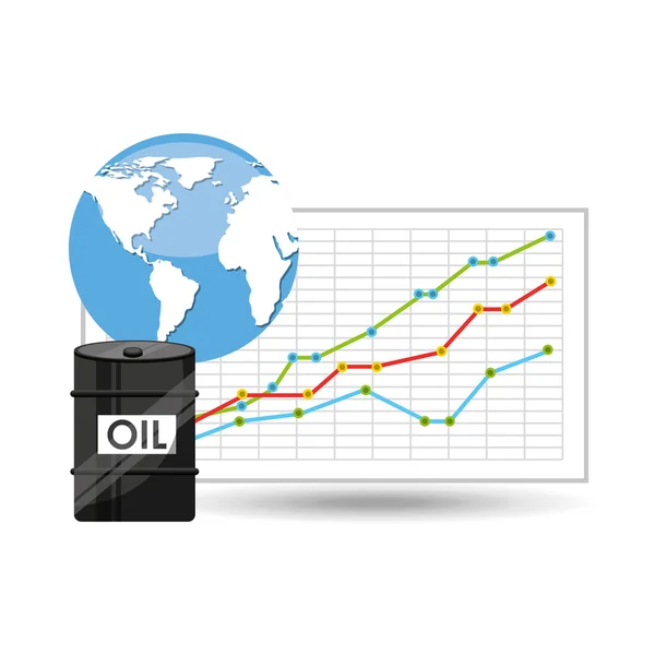 Diseño de precios del petróleo — Vector de stock