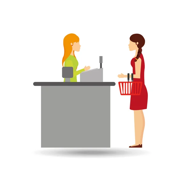 Personnes shopping design — Image vectorielle