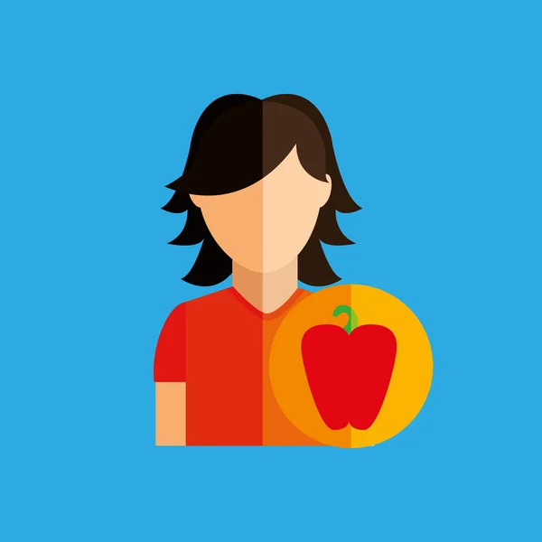 Diseño de alimentos y personas — Vector de stock