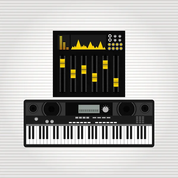 Producción musical diseño — Vector de stock