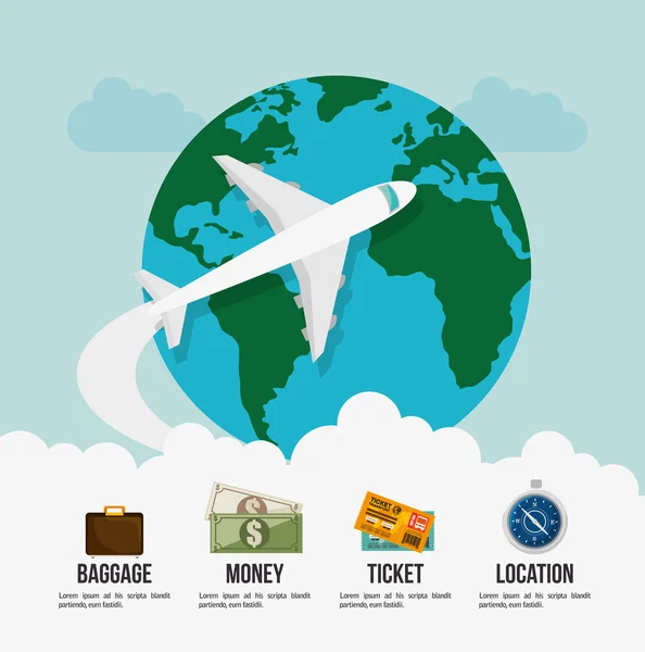 Design infografico di viaggio — Vettoriale Stock