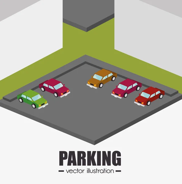 Parkplatzgestaltung — Stockvektor