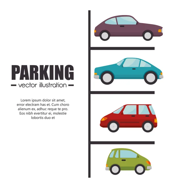 Parking lot design — Stock Vector