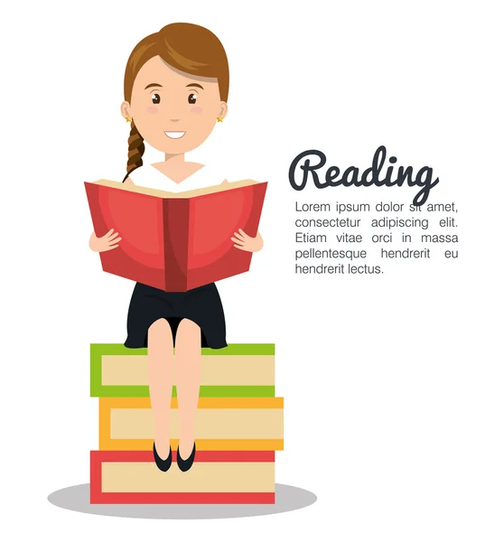 Pessoa design de leitura —  Vetores de Stock