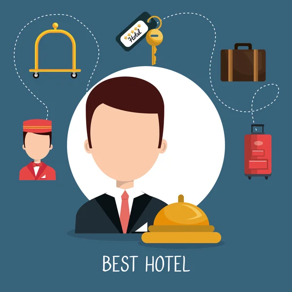 Diseño del servicio del hotel — Vector de stock