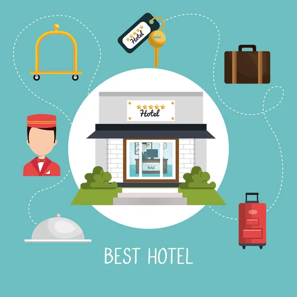 Diseño del servicio del hotel — Vector de stock