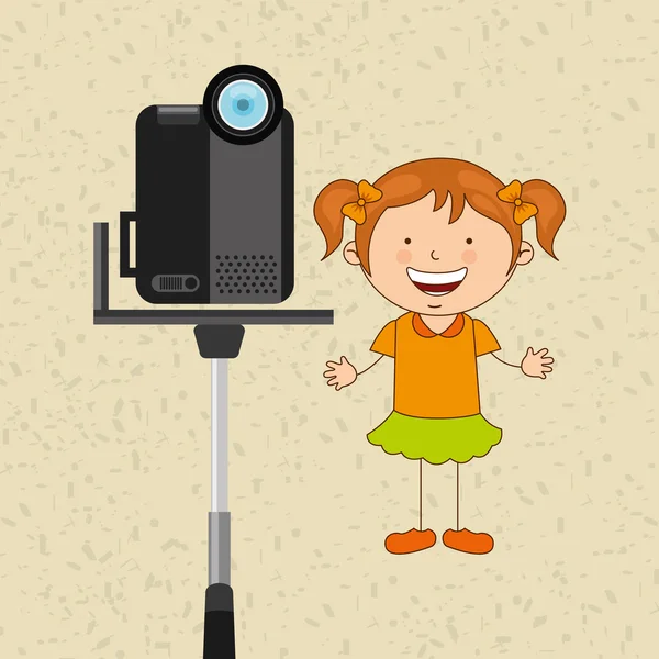 儿童和相机设计 — 图库矢量图片