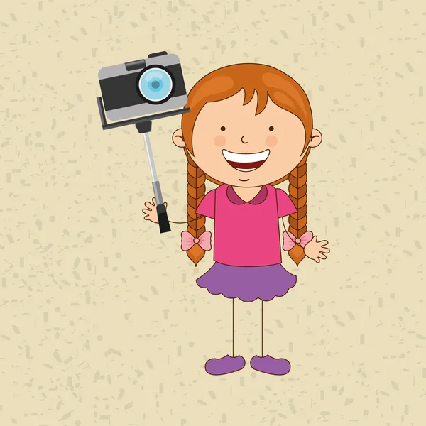 Enfants et conception de la caméra — Image vectorielle