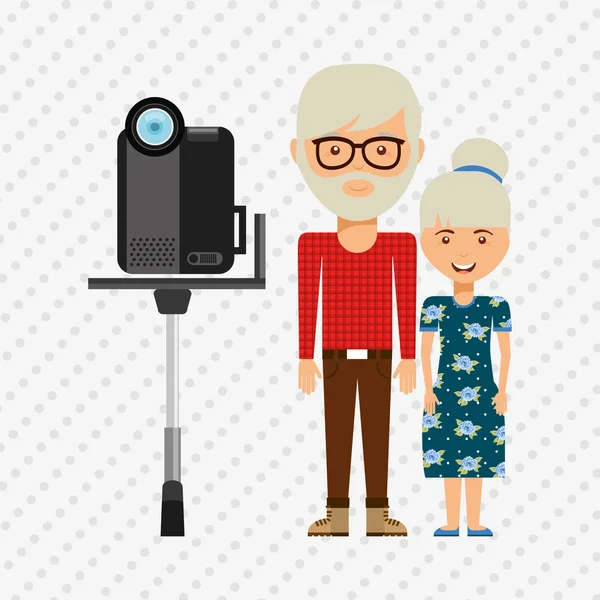 Aile video kamera tasarımı — Stok Vektör