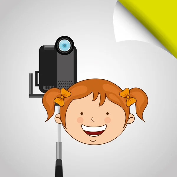 Kinderen en camera design — Stockvector