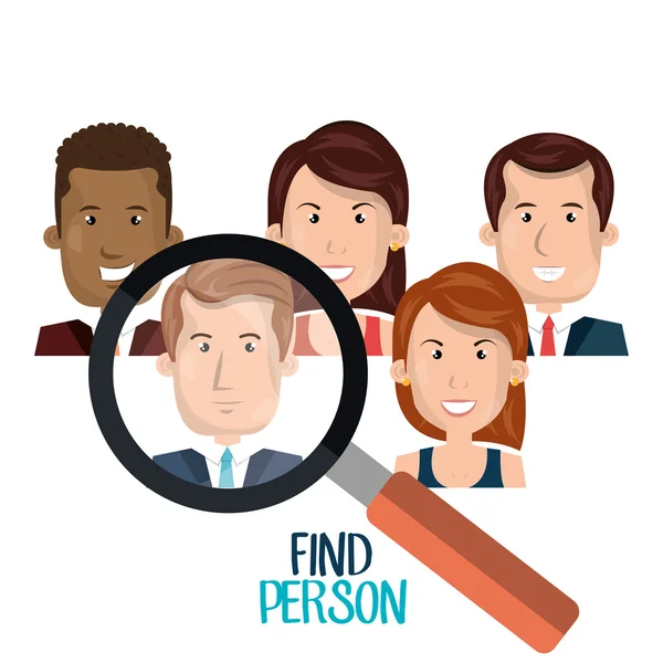 Find person design — Stock Vector