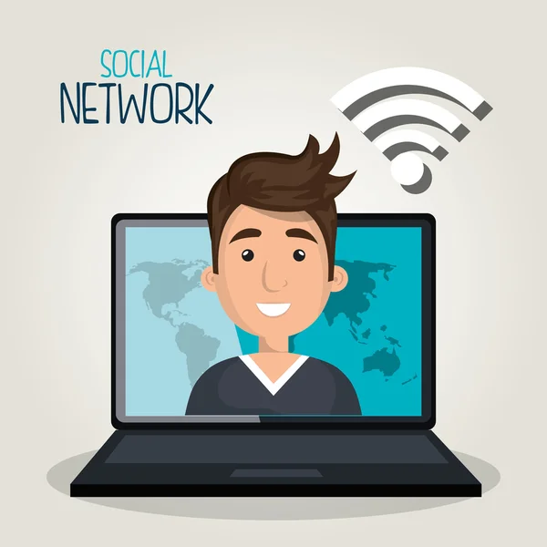 Σχεδιασμός κοινωνικό δίκτυο — Διανυσματικό Αρχείο