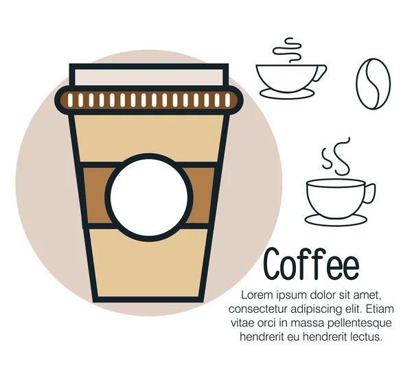 Línea de café diseño — Vector de stock