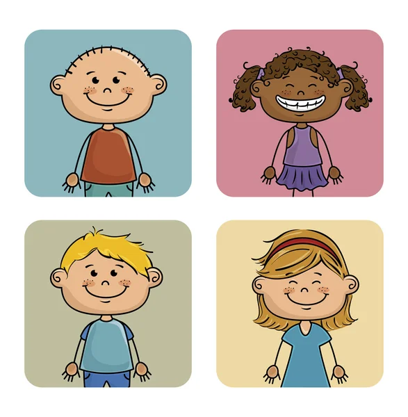 Diseño de niños felices — Vector de stock