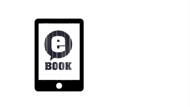 Downloaden van de e-book design, Video animatie — Stockvideo