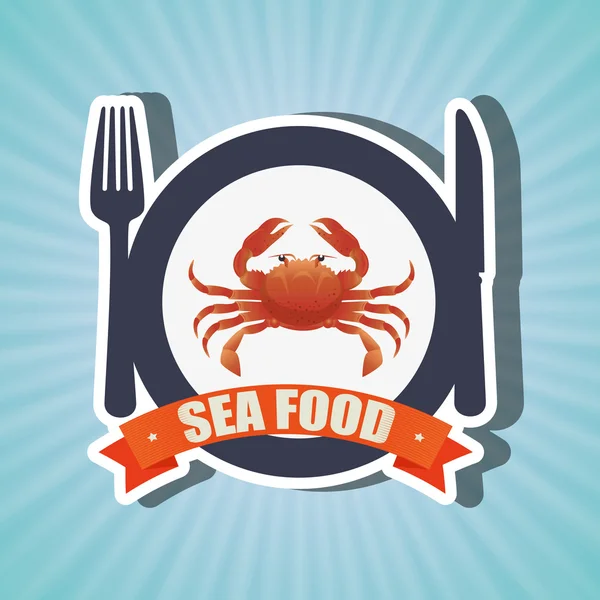 Desenho de comida do mar — Vetor de Stock