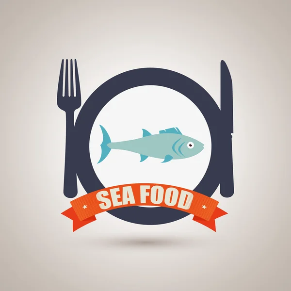 Diseño de alimentos de mar — Vector de stock