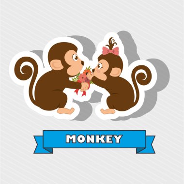 sevimli maymun tasarım