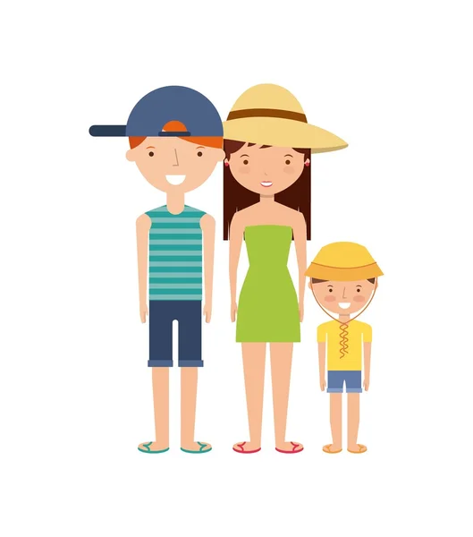 Famiglia in vacanza estiva design — Vettoriale Stock