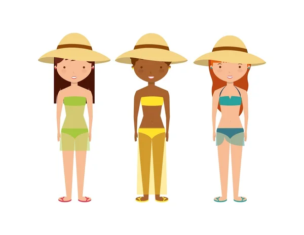 Jóvenes con diseño de vacaciones de verano — Vector de stock