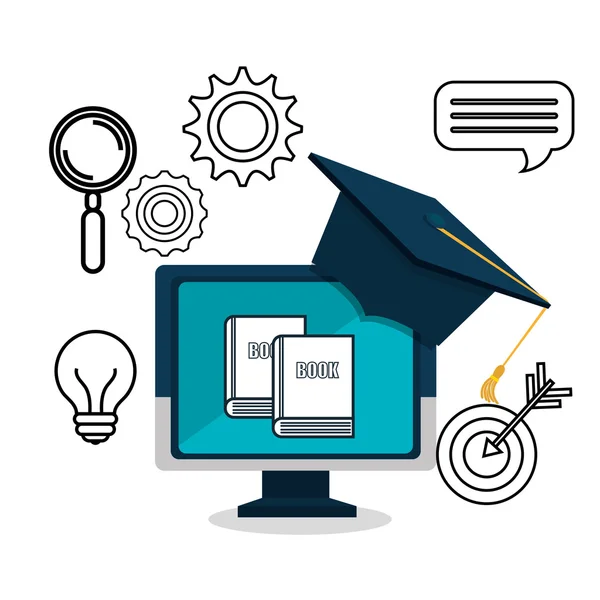 Diseño de educación en línea — Vector de stock