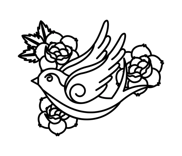 Rózsa tattoo design — Stock Vector