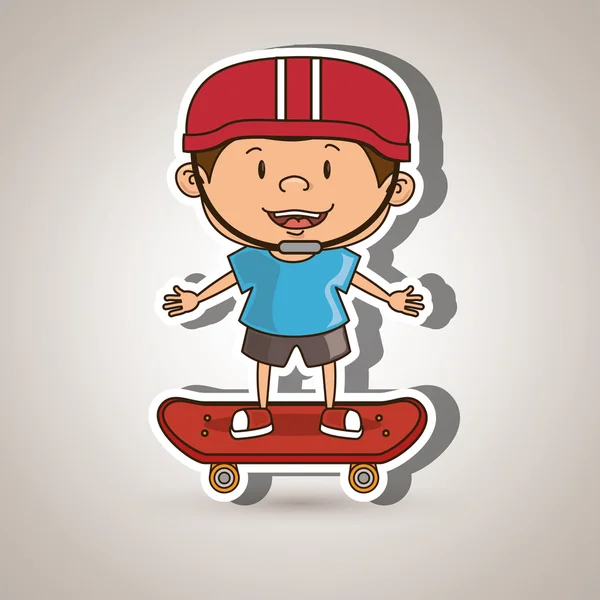 Skaters diseño de niños — Vector de stock