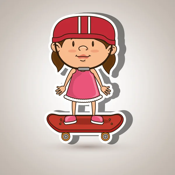 Skaters children design — Stock Vector