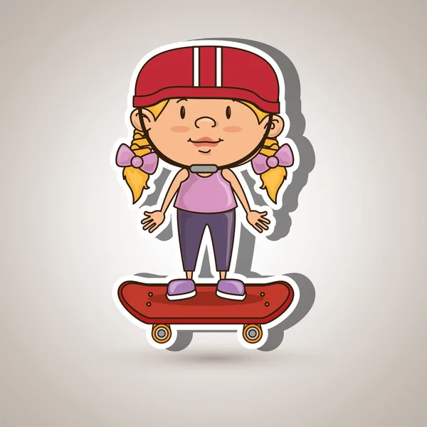 Skaters children design — Stock Vector