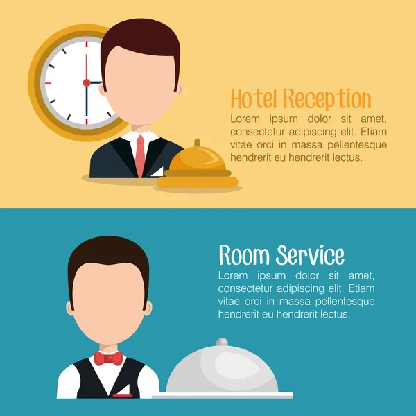 Diseño del servicio del hotel — Vector de stock