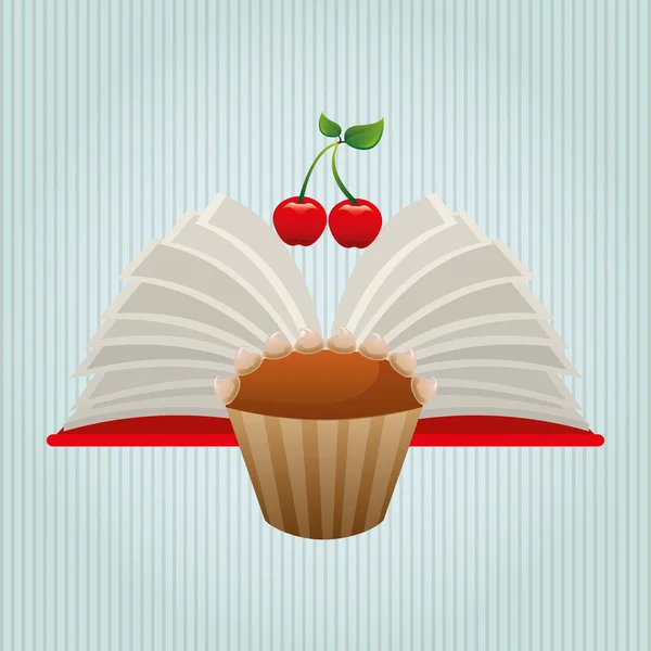 Diseño de receta de cupcake — Vector de stock