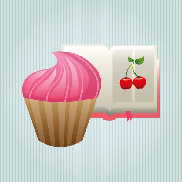 Diseño de receta de cupcake — Archivo Imágenes Vectoriales