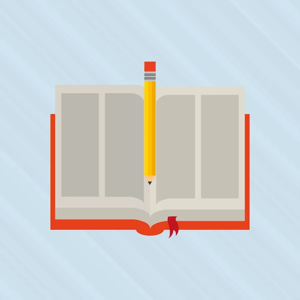 Boek en potlood design — Stockvector