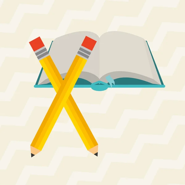 Дизайн книги и карандаша — стоковый вектор
