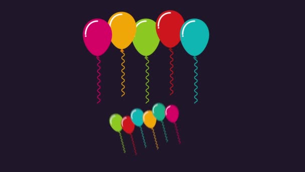 Дизайн вечеринки с воздушными шарами, Video Animation — стоковое видео