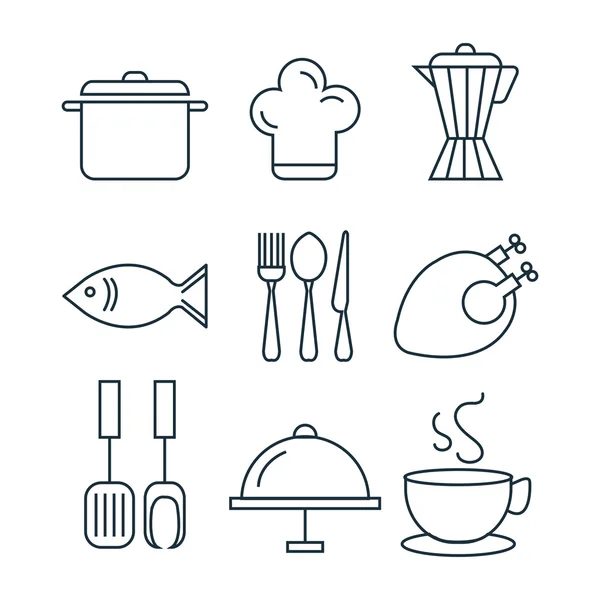 Línea de diseño de alimentos — Archivo Imágenes Vectoriales