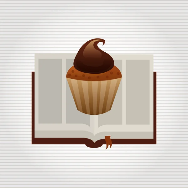 Design de receita de cupcake — Vetor de Stock