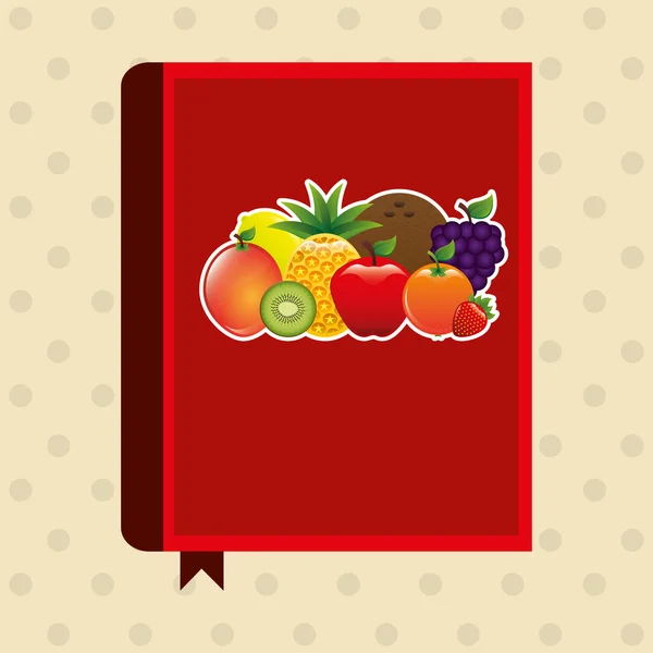 Disegno libro di frutta — Vettoriale Stock